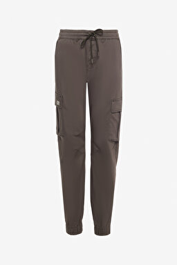 Regular Fit Normal Kesim Normal Bel Dar Paça Haki Jogger Pantolon - Khaki-WM03002801 (görsel 7)
