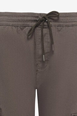Regular Fit Normal Kesim Normal Bel Dar Paça Haki Jogger Pantolon - Khaki-WM03002801 (görsel 8)