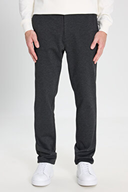 Regular Fit Normal Kesim Normal Bel Dar Paça Antrasit Melanj Chino Pantolon - Antrasit Melanj-WM03008ANM (görsel 2)