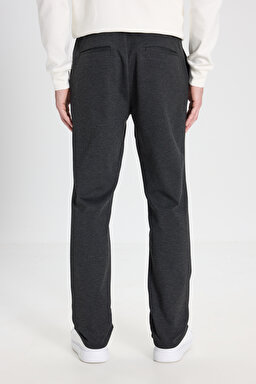 Regular Fit Normal Kesim Normal Bel Dar Paça Antrasit Melanj Chino Pantolon - Antrasit Melanj-WM03008ANM (görsel 4)