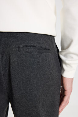 Regular Fit Normal Kesim Normal Bel Dar Paça Antrasit Melanj Chino Pantolon - Antrasit Melanj-WM03008ANM (görsel 5)
