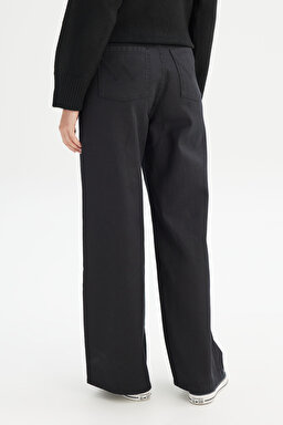 Straight Fit Düz Kesim Normal Bel Siyah Pantolon - Black-WW09001001 (görsel 5)