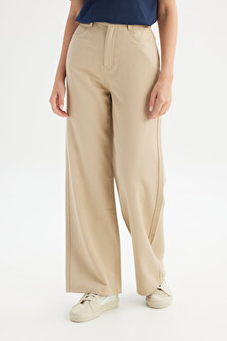 Straight Fit Normal Bel Cepli Pantolon - Beige-WW09001614 (görsel 2)