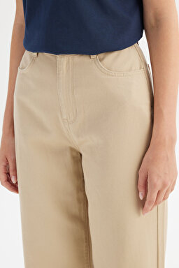 Straight Fit Normal Bel Cepli Pantolon - Beige-WW09001614 (görsel 4)